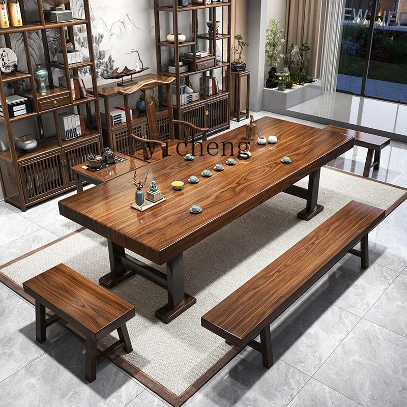 Tea & Coffee Quận 1 - r5.13 1つのテーブルと5つの椅子 新品 中国茶卓 茶器一体型 無垢材茶卓