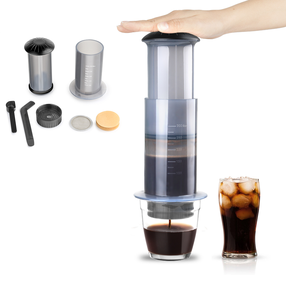 Aeropress Coffee Maker - エスプレッソコーヒーメーカー ポータブルカフェ フレンチプレス カフェコーヒーポット エアロプレスマシン用 フィルターペーパーキット付き