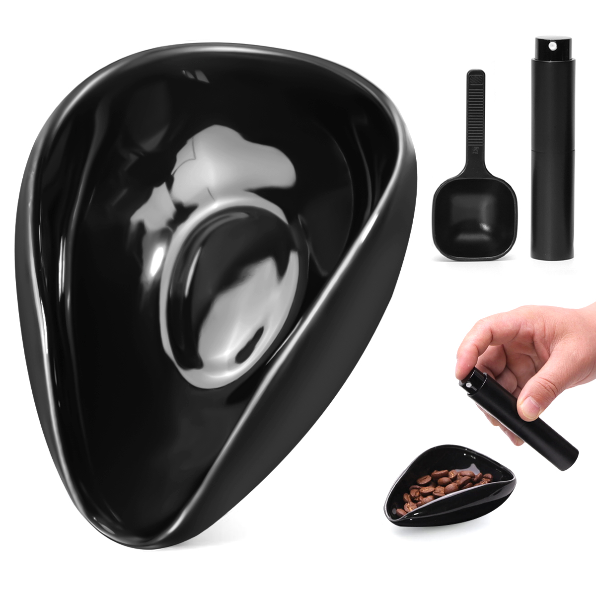 Coffee Tea Bottle - Leeseph コーヒー豆計量カップとスプーンセット、セラミック計量容器計量トレイキット、コーヒーまたは紅茶用、エスプレッソアクセサリー