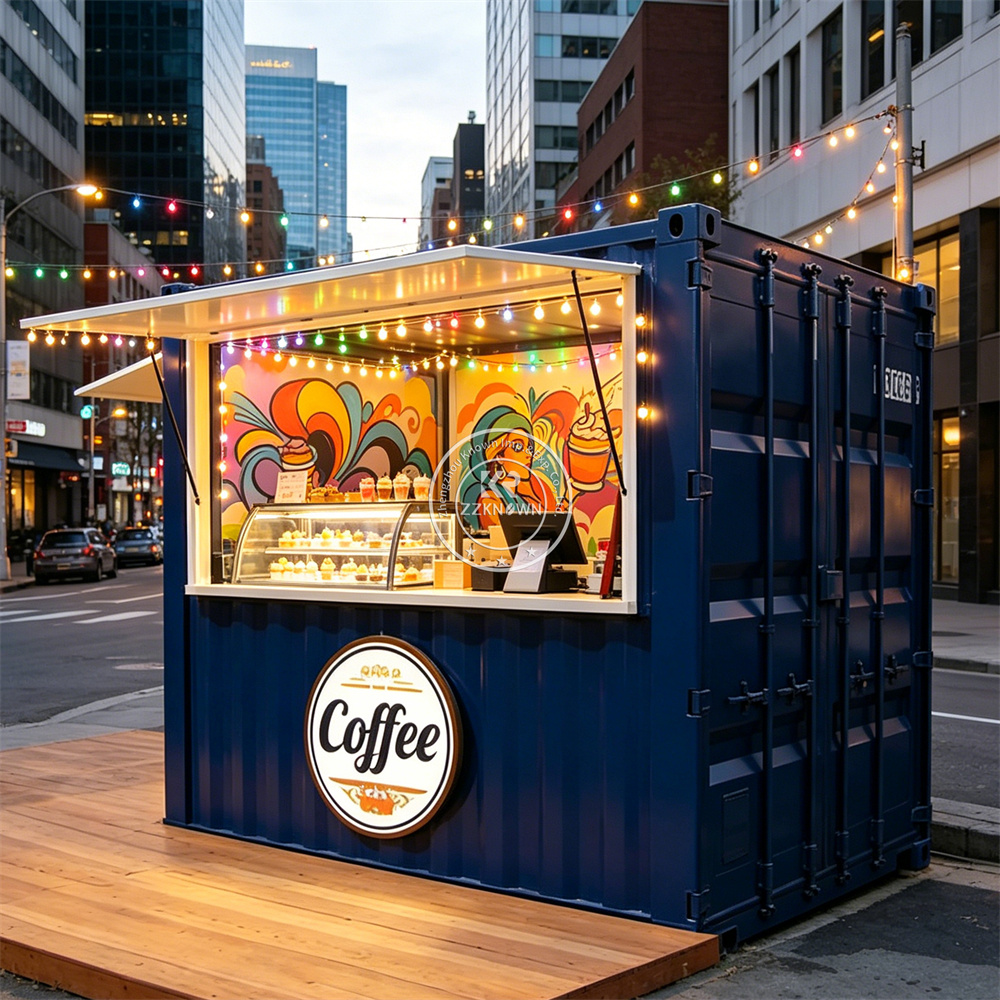 Coffee Tea Kiosk - 屋外コンテナバーショップ、フードトレーラーコンテナ、コーヒー、ジュース、バブルティー、キオスク、移動式レストラン、ビジネス用トラック