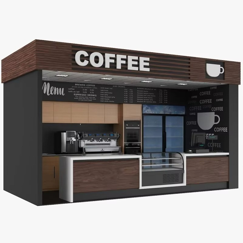Coffee Tea Kiosk - ホットセールFLカスタムメイド屋内コーヒー販売キオスク（インテリアデザイン付きコーヒーショップ＆バブルティー＆ジュース陳列カウンター）