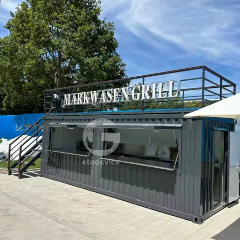 Coffee Tea Kiosk - 低コストでリサイクル可能なスチール製コンテナキオスク、プレハブ式環境保護コーヒーミルクティージュースバー