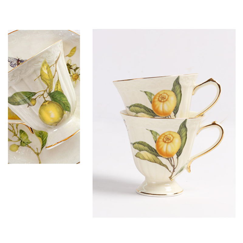 レトロレモンセラミックティーセットエスプレッソカップセット& - Lemon Tea Coffee のレビューと価格