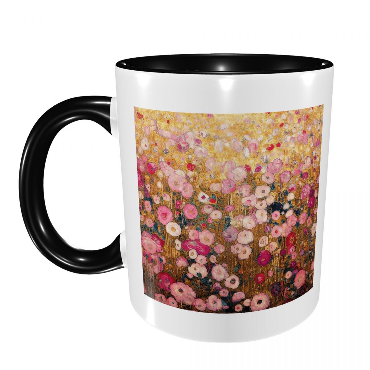 グスタフ・クリムトピンクフラワーガーデンマグ面白いセラミック - Coffee Tea Gardens のレビューと価格