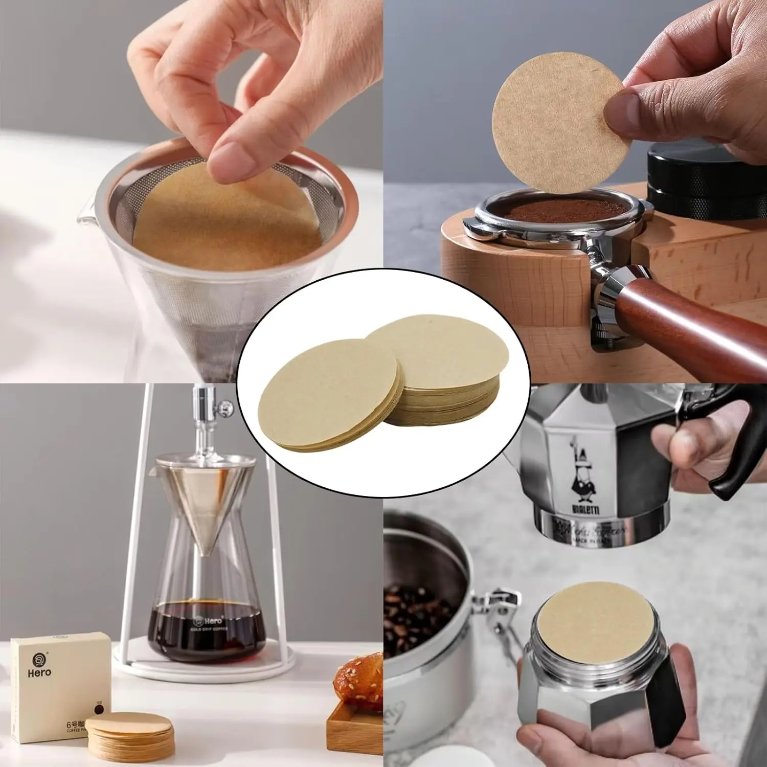 60mm 100枚入り 丸型使い捨てコーヒーフィルター用紙  - Aeropress Coffee Maker のレビューと価格