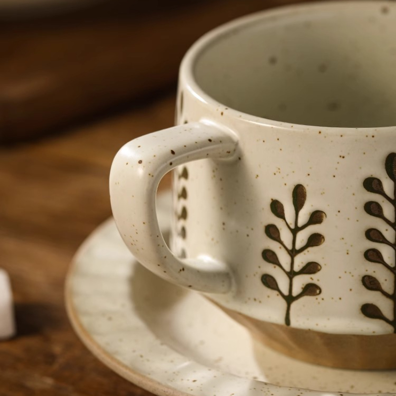 レトロセラミックカップ粗い陶器小容量コーヒーカップとソーサー - Tea Coffee Pot Set のレビューと価格