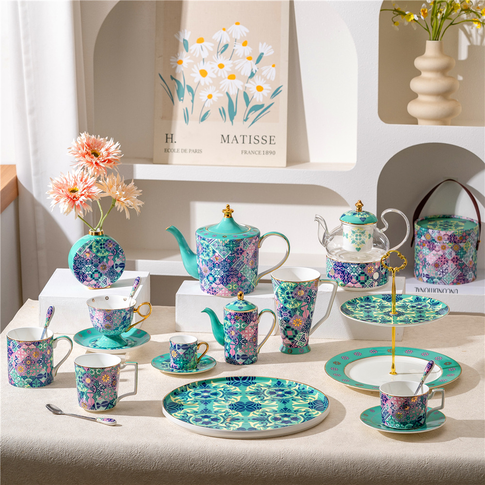 モロッコ風デジガーデンシリーズボーンチャイナコーヒーカップ＆ - Coffee Tea Gardens のレビューと価格