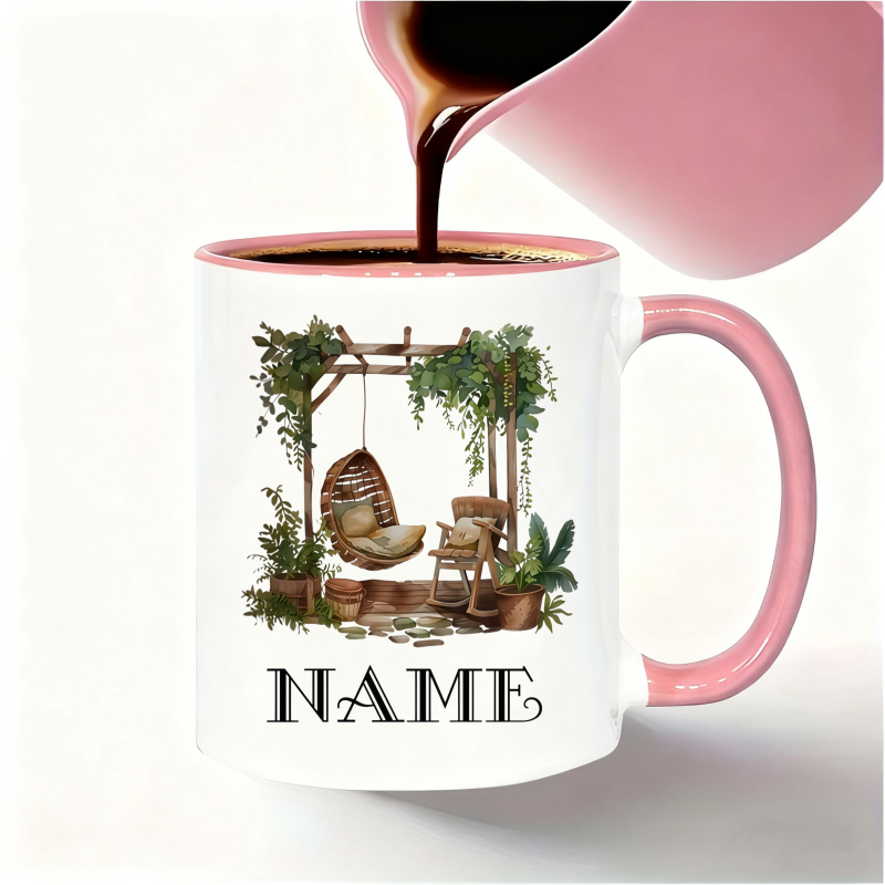 カスタムガーデンパティオハンギングチェアマグ - ラマダン、 - Coffee Tea Gardens のレビューと価格