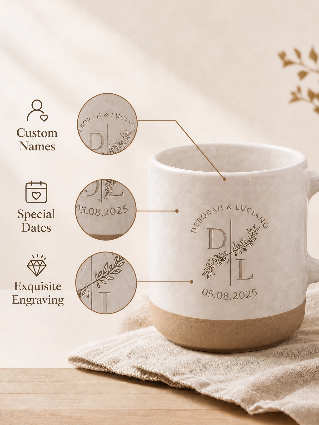 1個入り カスタムテキスト レーザー彫刻 セラミックコーヒー - Coffee To Tea Meaning のレビューと価格