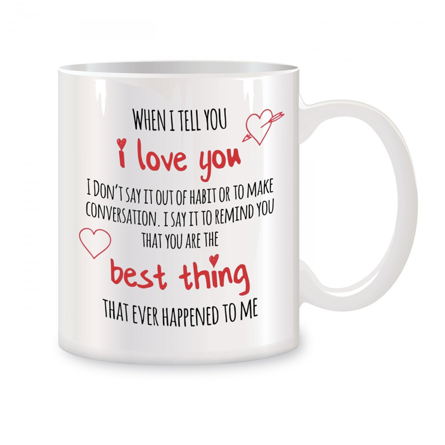 セラミックホワイトティーカップ、あなたが愛しています、ボーイ - Coffee Tea Love のレビューと価格