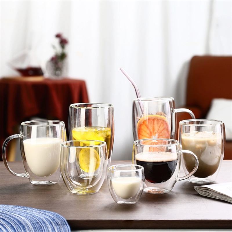 250/350/450ミリリットル二重壁高ホウケイ酸ガラス蓋 - Lemon Tea Coffee のレビューと価格