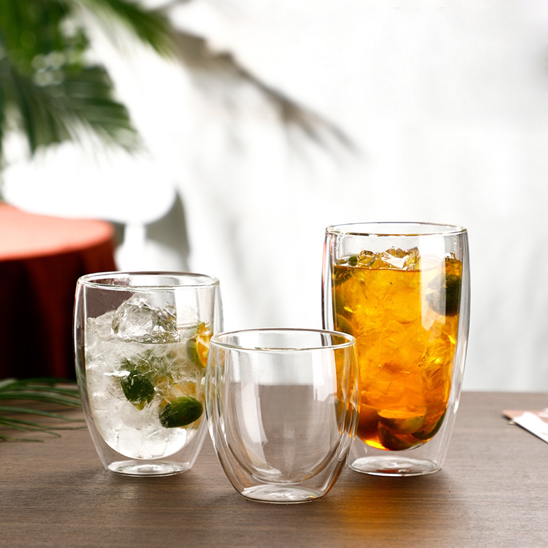 250/350/450ミリリットル二重壁高ホウケイ酸ガラス蓋 - Lemon Tea Coffee のレビューと価格