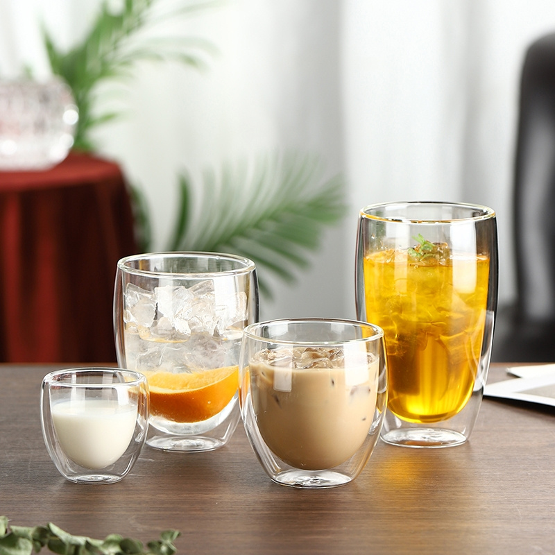 250/350/450ミリリットル二重壁高ホウケイ酸ガラス蓋 - Lemon Tea Coffee のレビューと価格