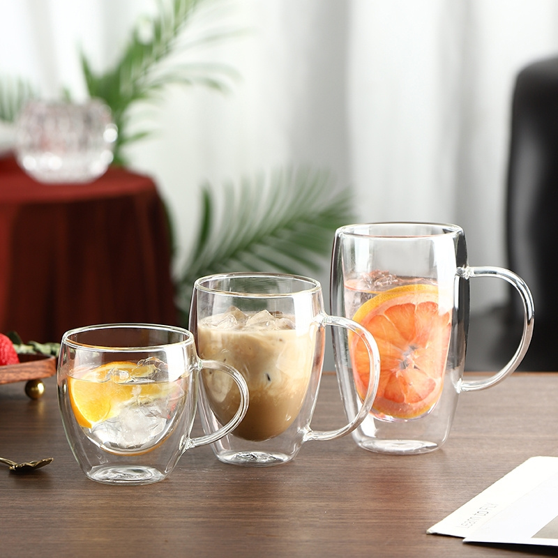 250/350/450ミリリットル二重壁高ホウケイ酸ガラス蓋 - Lemon Tea Coffee のレビューと価格