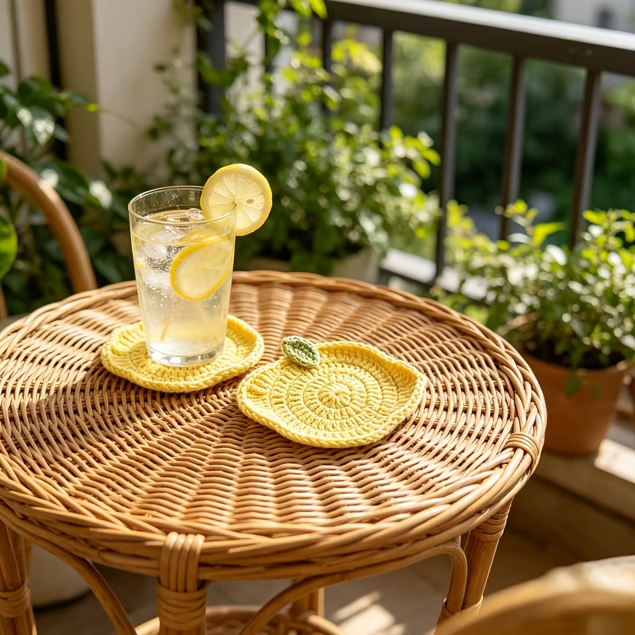 手作りのレモン柄コスター、フレッシュフルーツデザインのドリン - Lemon Tea Coffee のレビューと価格