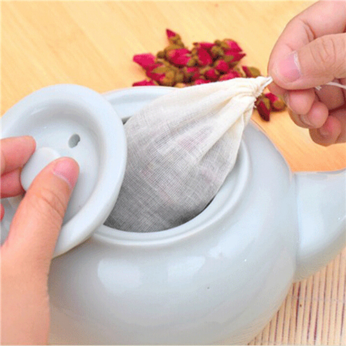 コットンティーバッグ,1または10個,モスリン,お茶,ハーブ - Coffee Tea Gardens のレビューと価格