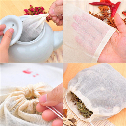 コットンティーバッグ,1または10個,モスリン,お茶,ハーブ - Coffee Tea Gardens のレビューと価格