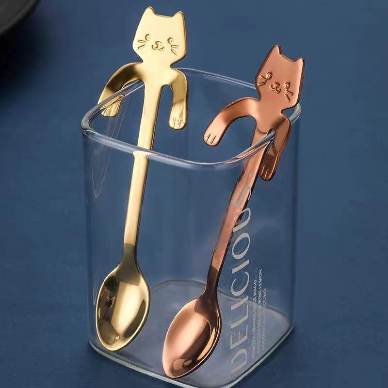 [新品] [新品] ステンレス製のかわいい猫型吊り下げスプー - Coffee Tea Love のレビューと価格